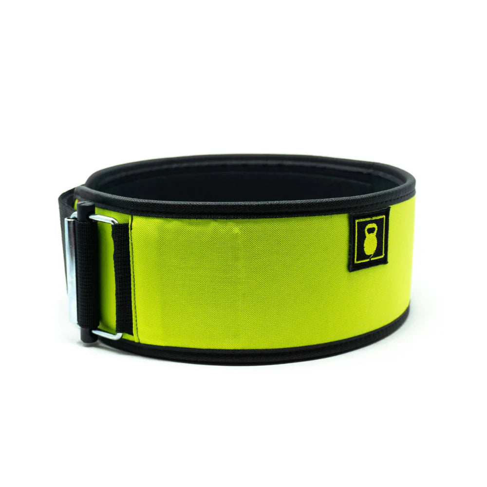 2Pood Voltage 4 Weightlifting Belt Yellow Neon