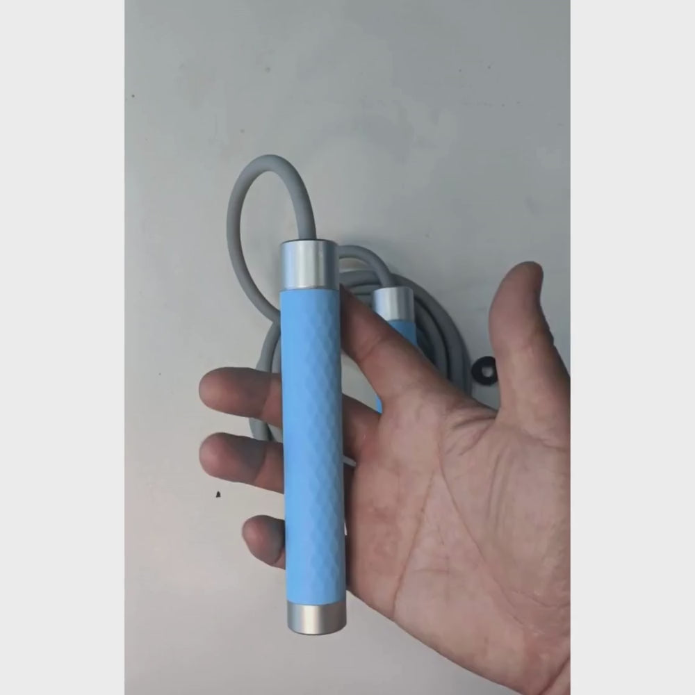 AL Heavy Jump Rope Silikonhandtag Blue