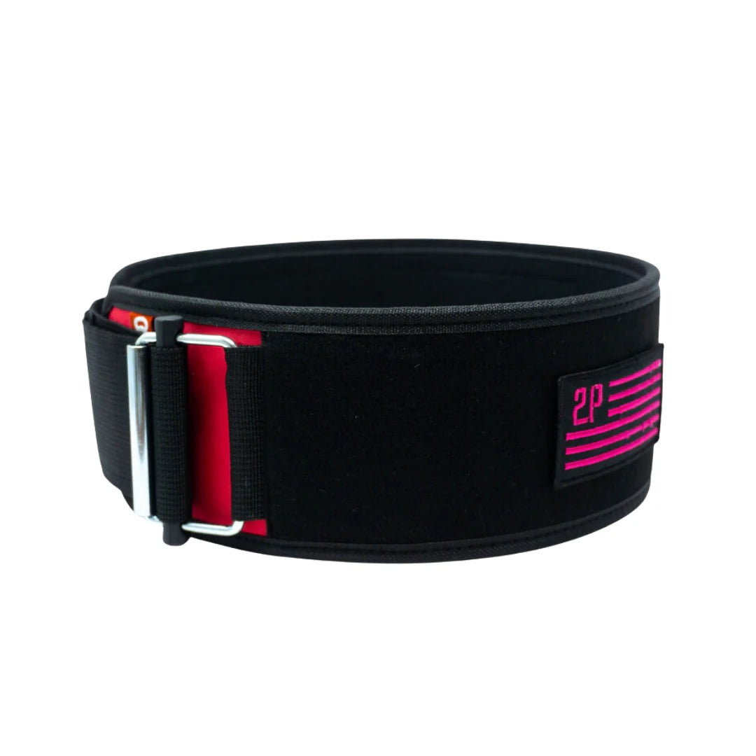 2Pood Weightlifting Belt Straight Pink Velcro Patch