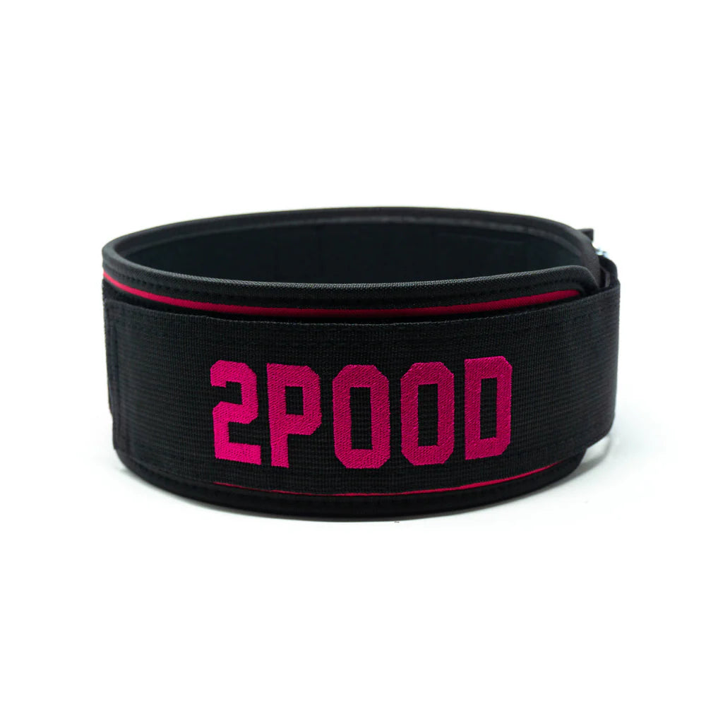 2Pood Flare 4 Weightlifting Belt Red Neon