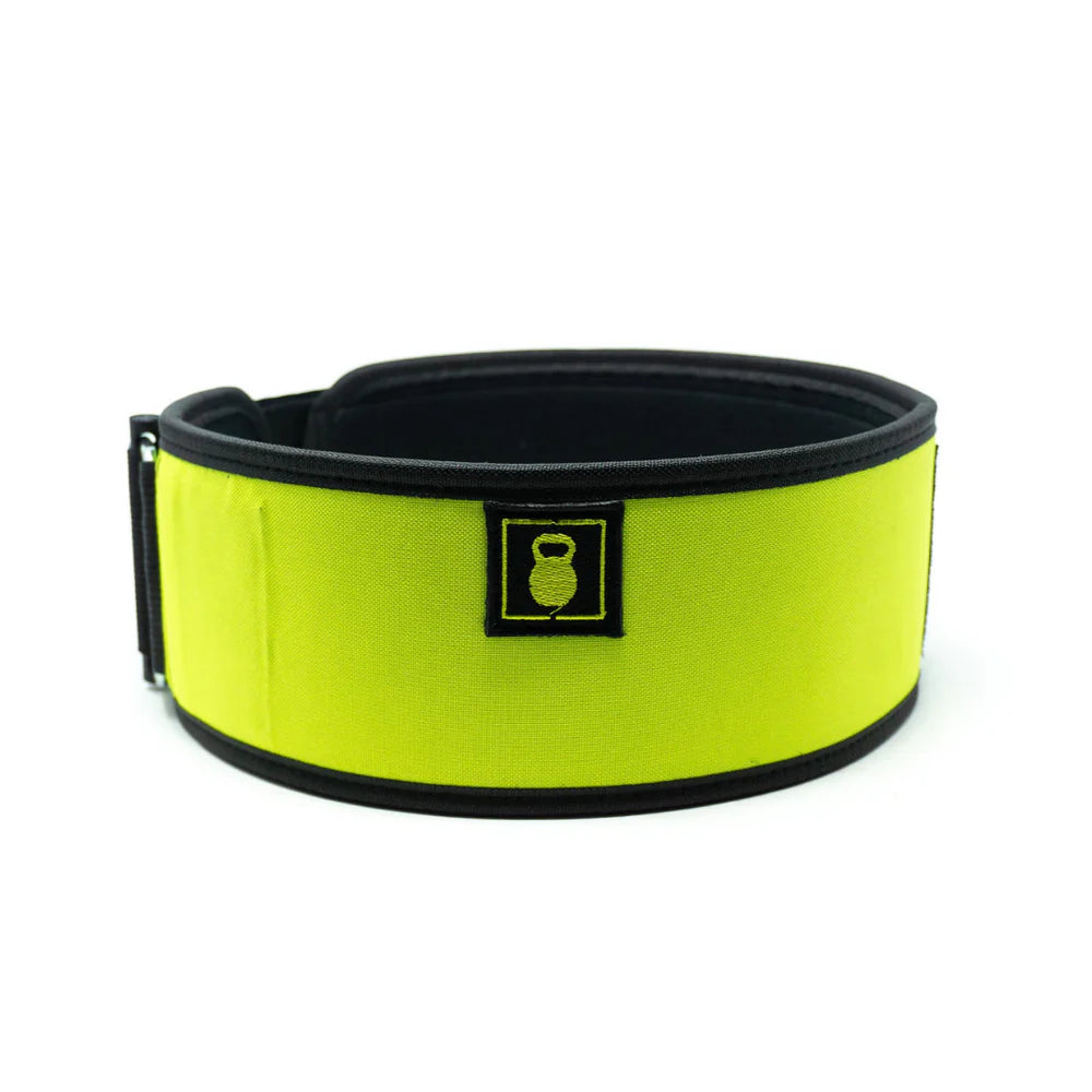 2Pood Voltage 4 Weightlifting Belt Yellow Neon