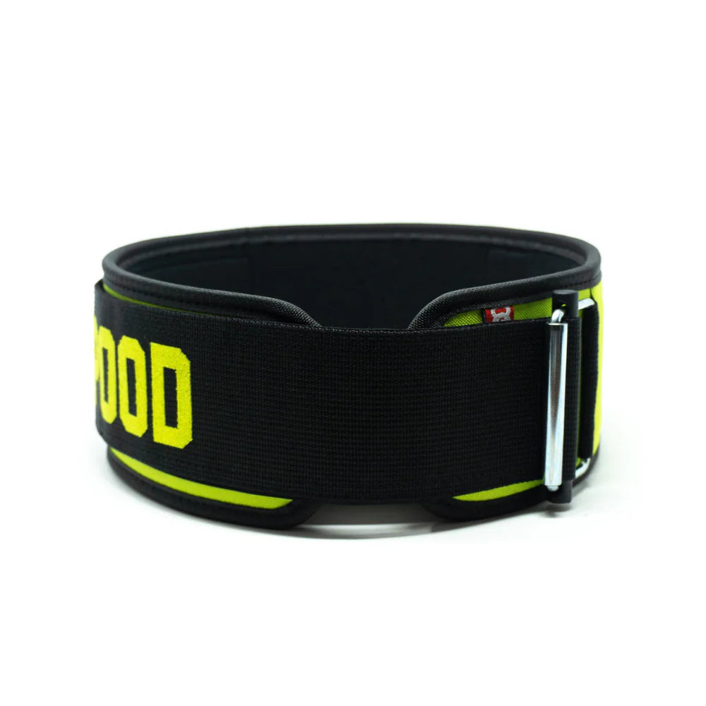 2Pood Voltage 4 Weightlifting Belt Yellow Neon