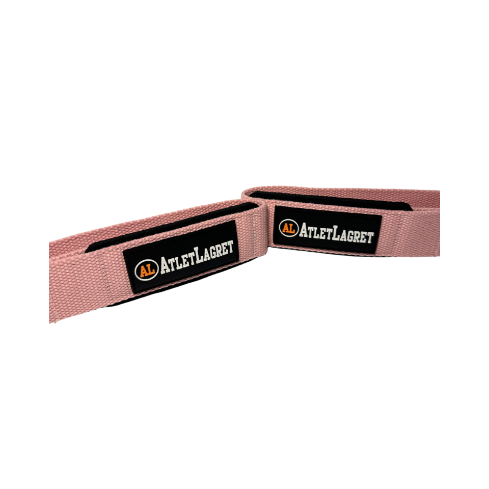Pink Lifting Rings AL Lifting Straps Light Pink – Lyftremmar för styrka | Atletlagret