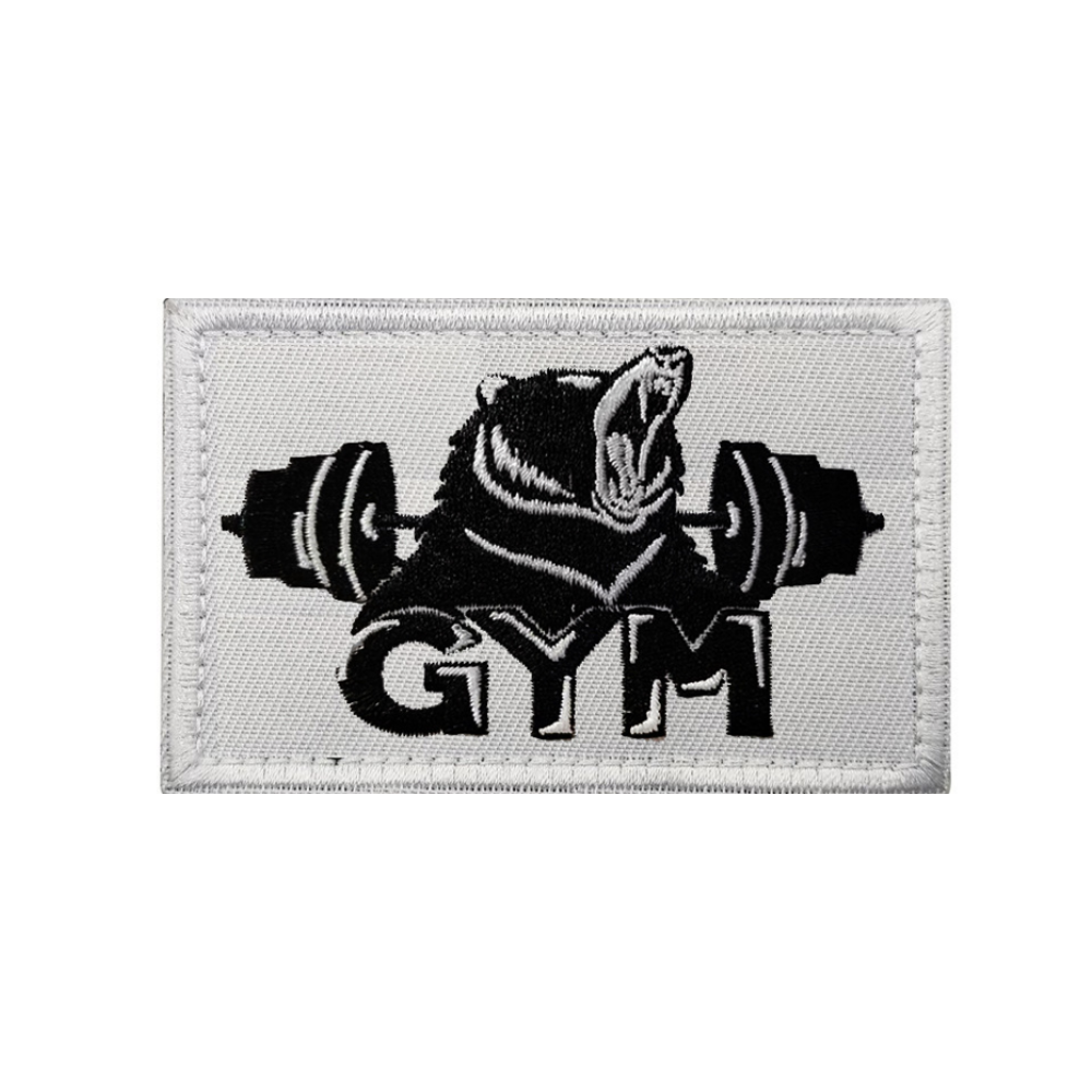 AL Patch Gym Bear - Embroidery White