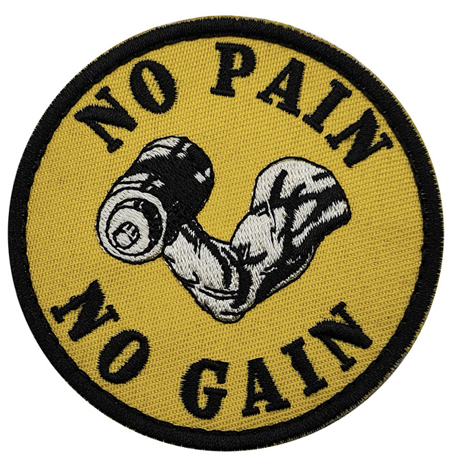 AL Patch No Pain No Gain - Embroidery Yellow