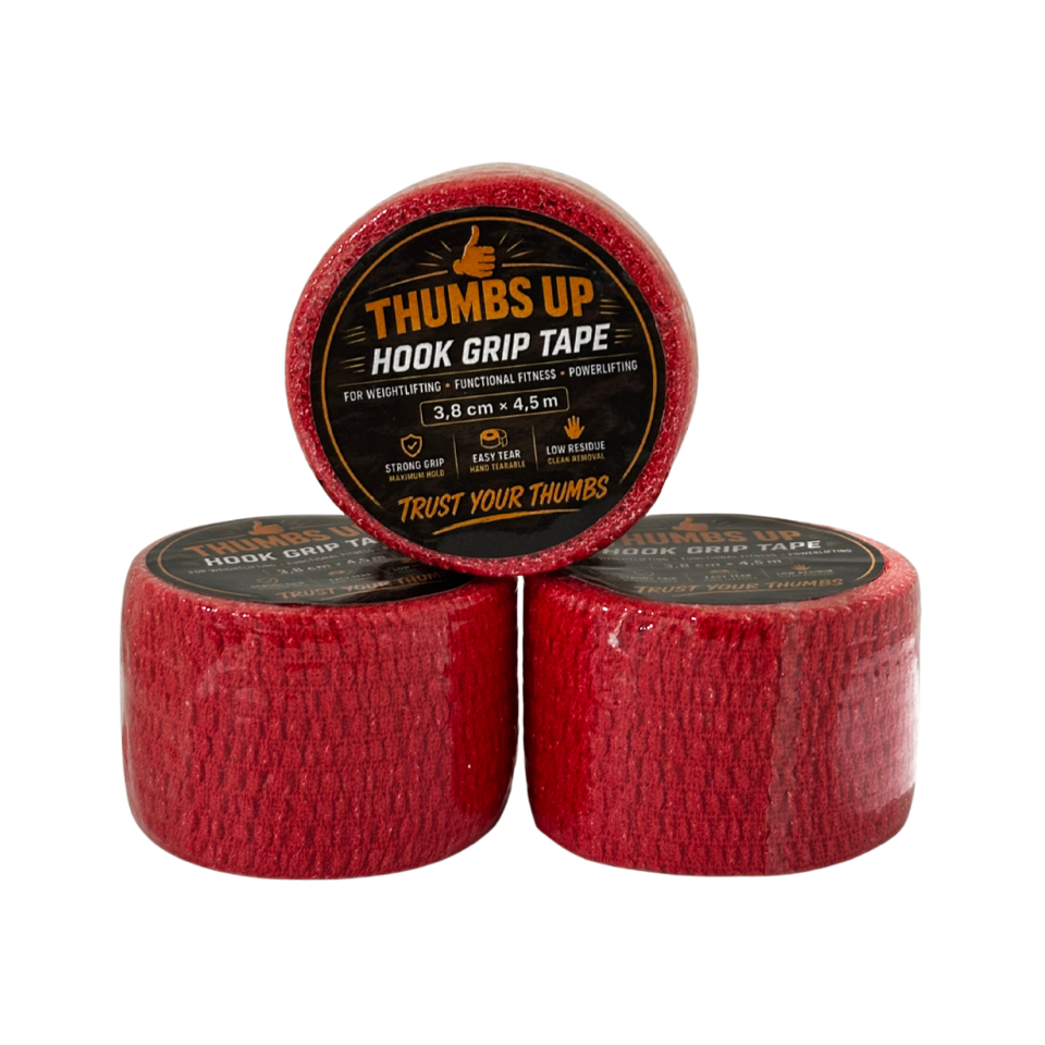 Thumbs Up Hook Grip Tape 3-Pack - Red