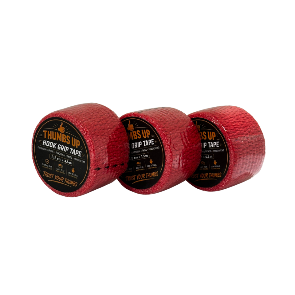 Thumbs Up Hook Grip Tape 3-Pack - Red