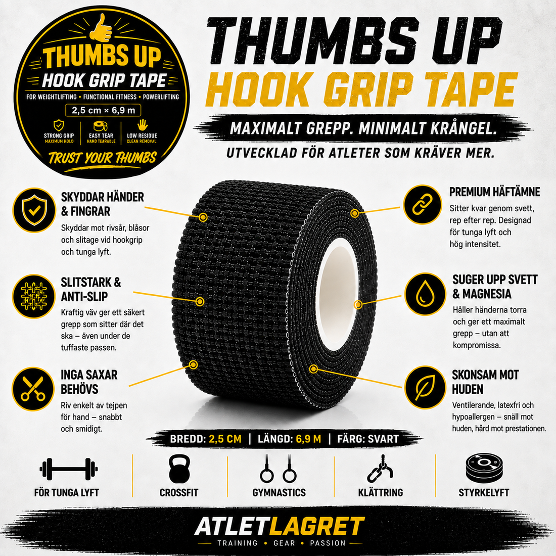 Thumbs Up Hook Grip Tape Thin - Pink