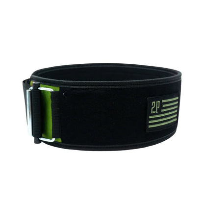 2Pood Green Velcro Patch 4 Straight Weightlifting Belt