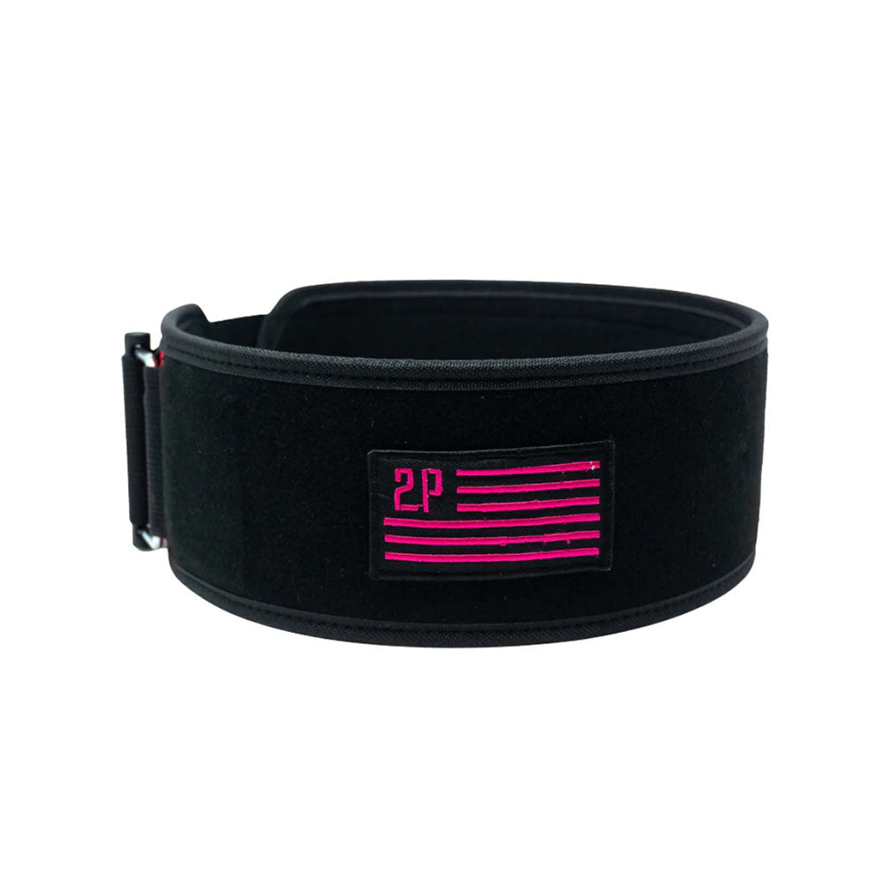 2Pood Weightlifting Belt Straight Pink Velcro Patch