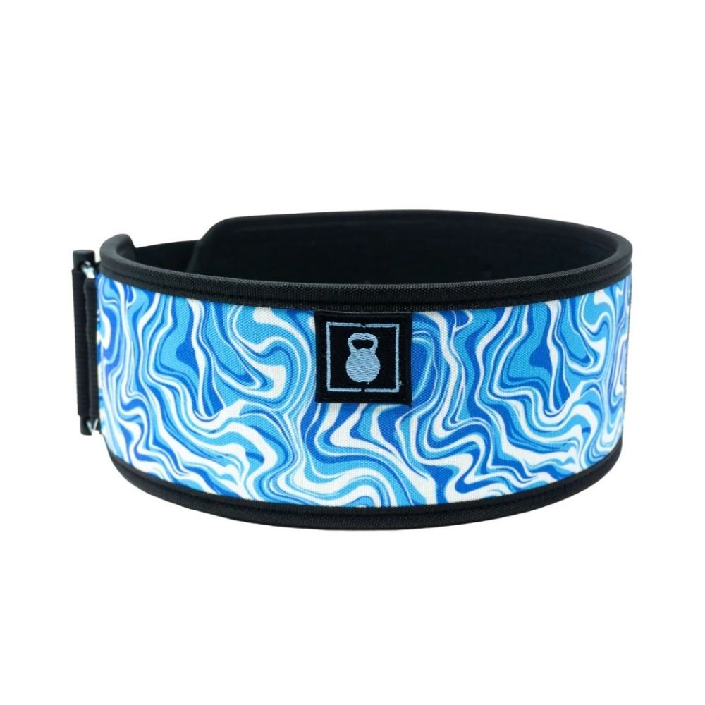 2Pood Weightlifting Belt Straight Blue Marble 4