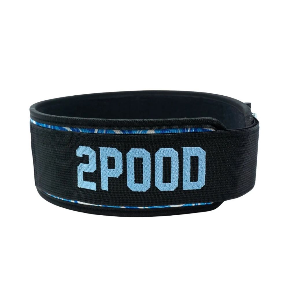 2Pood Weightlifting Belt Straight Blue Marble 4