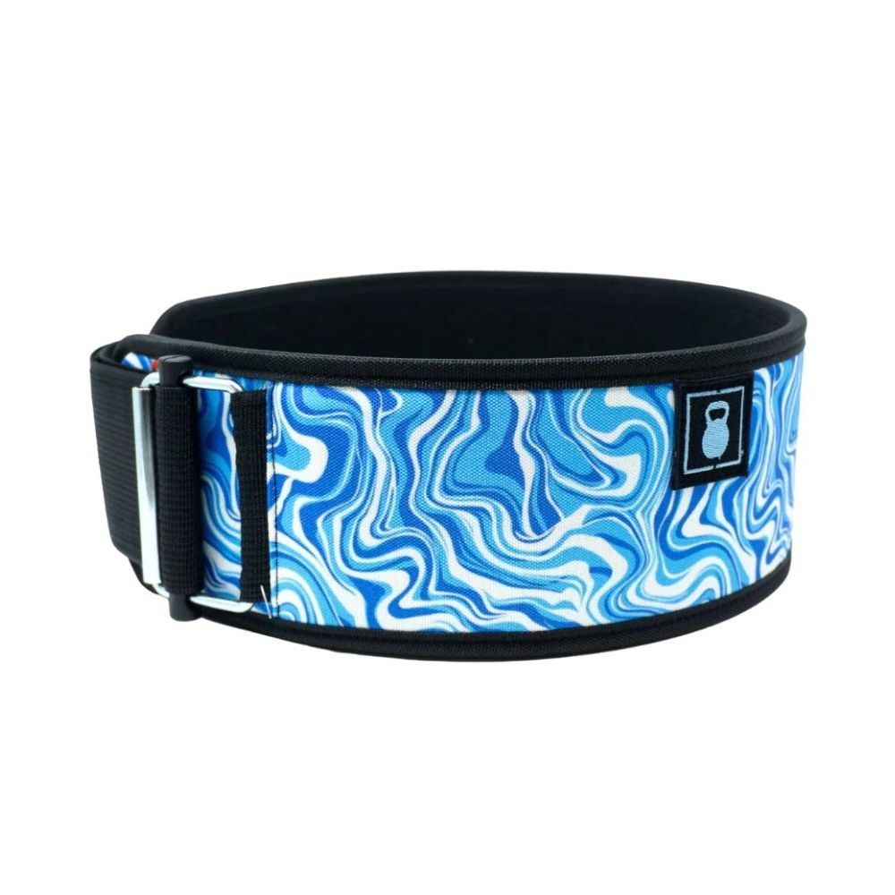 2Pood Weightlifting Belt Straight Blue Marble 4