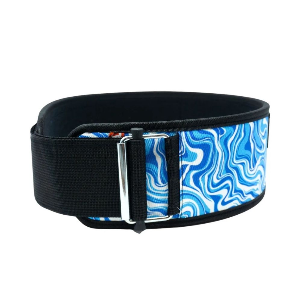 2Pood Weightlifting Belt Straight Blue Marble 4