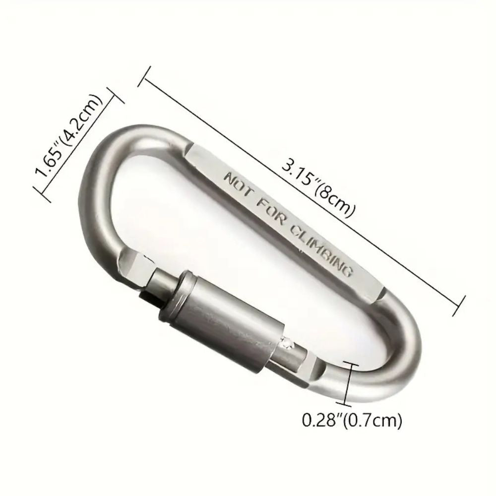 AL Carabiner Metal med skruvlås Gray